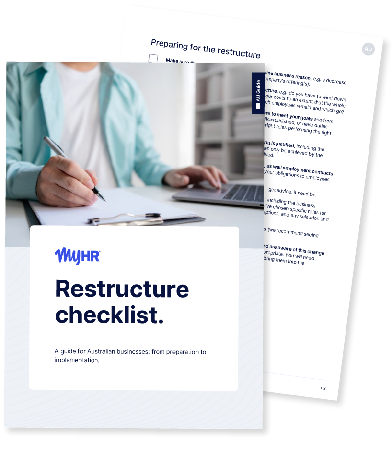 25-343 - MyHR - Restructure Checklist (AU) Landing Page Mockup