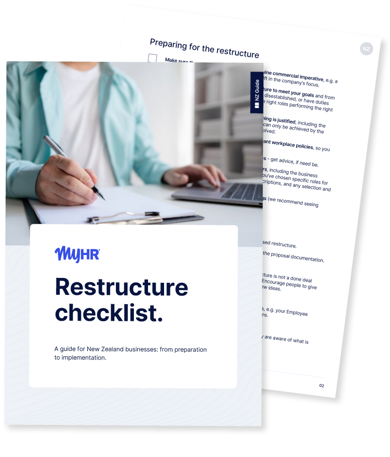 25-343 - MyHR - Restructure Checklist (NZ)Landing Page Mockup