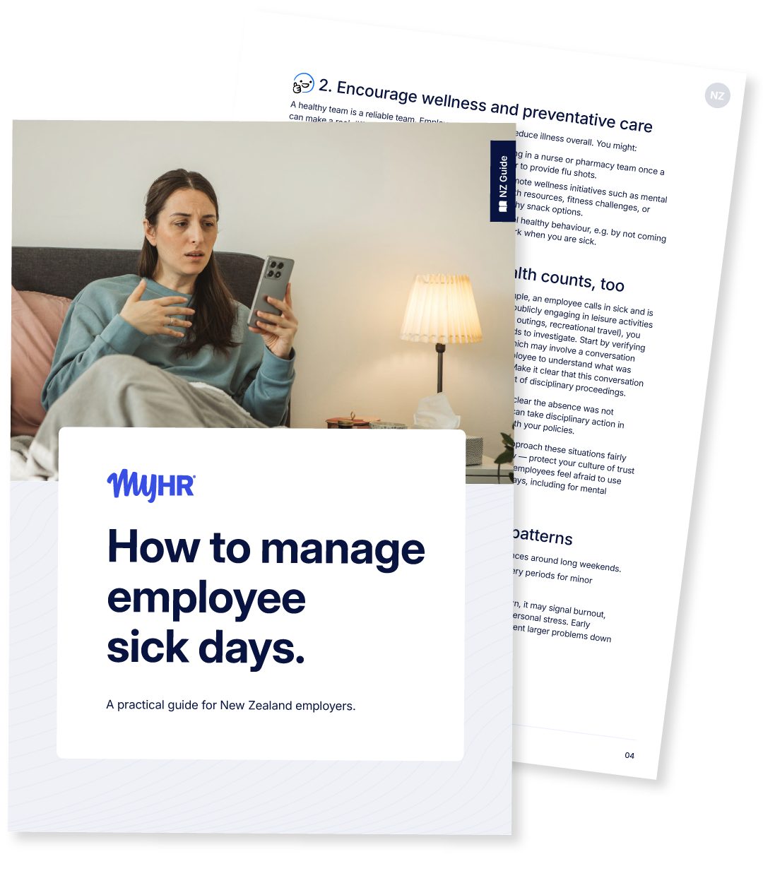 25-364 - MyHR - Managing employee sick days NZ Landing Page Mockup
