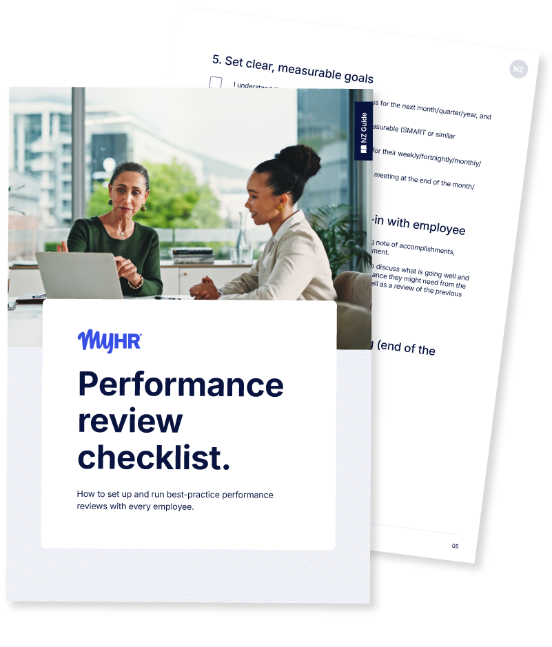 26-382 - MyHR - Performance Review Checklist (NZ) Landing Page Mockup